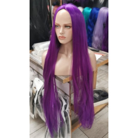 Purple mid part g straight cosplay wig (26c)