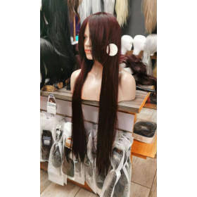 Black plum fringed straight cosplay wig -100cm