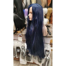 Midnight blue mid parting straight cosplay wig