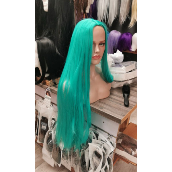 Teal blue mid parti g straight cosplay wig (20c)