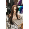 Chocolate brown, color 4, mid parting straight cosplay wig