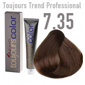 Toujours trend 7.35 golden mahogany blonde Permanent dye  100ml +100ml 20vol developer