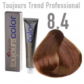 *8.4 Light copper blonde  oujours trend Permanent dye 100ml +100ml 20vol developer