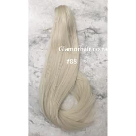 *88 Ash platinum blonde, Straight, Claw clip synthetic ponytail
