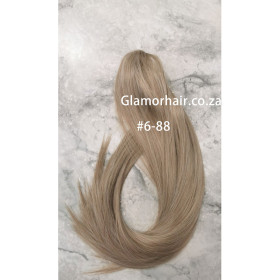 *6-88,Beige blonde mix Straight, Claw clip synthetic ponytail