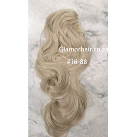 *16-88, Synthetic wavy, Claw clip on ponytail