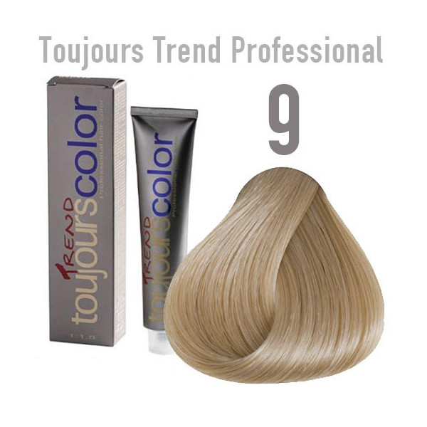Toujours trend 9N Lightest blond  (Very light blonde) Permanent dye  100ml +100ml 20vol developer