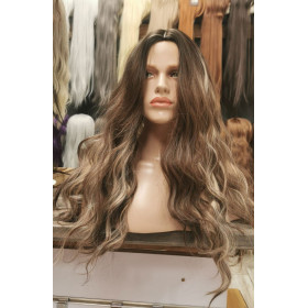 Mid parting wavy highlighted brown wig by Emmor-synthetic hair (LC5305-1) EFR