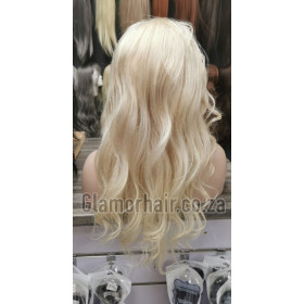 13x4 lace front 20" color 60 blonde Indian remy human hair wig