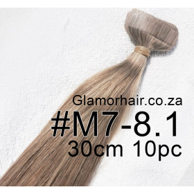 30cm *M7-8.1 Savanna blonde mix Tape in hair extensions 10pc European remy human hair