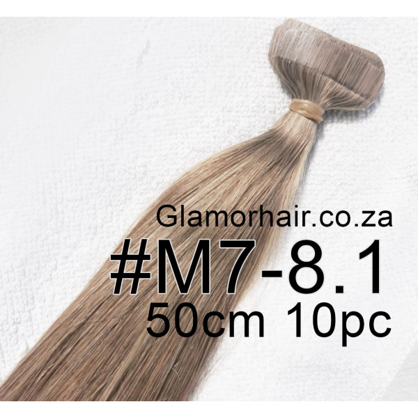 50cm *M7-8.1 Savanna blonde mix Tape in hair extensions 10pc European remy human hair