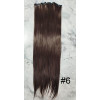 *6 Chestnut brown 55-60cm clip in, 10pc set, straight, synthetic hair