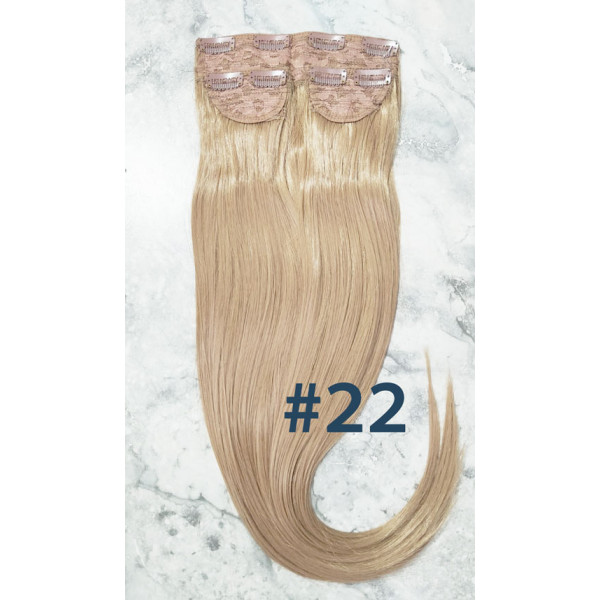 *22 Medium golden blonde 60cm Straight Synthetic 3pc XXL clip in hair  extensions