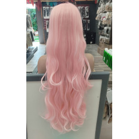 Lightest pink mid parting wavy cosplay wig (203C)