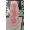 Lightest pink long fringe wavy cosplay wig (203C)