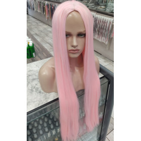 Lightest pink mid parting straight cosplay wig (203C)