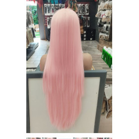 Lightest pink mid parting straight cosplay wig (203C)