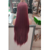 Burgundy fringed straight cosplay wig -100cm (222c)