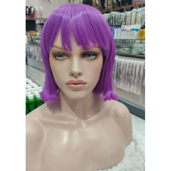 Purple bob cut wig Synthetic hair