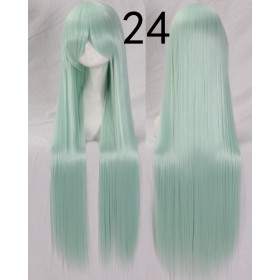 Pastel mint fringed straight cosplay wig -100cm (099-24)