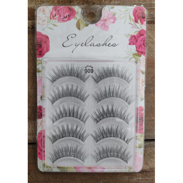 Natural collection 009 transparent root 5 pair box  High quality hand made strip lashes