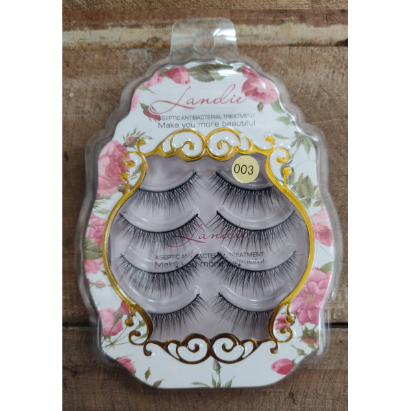 Landie 003 Natural collection 4 pair High quality hand made strip lashes