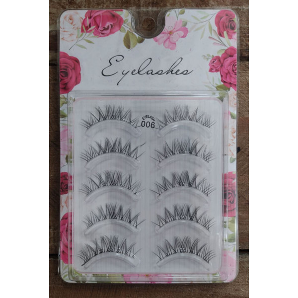 Natural collection 006 transparent root 5 pair box  High quality hand made strip lashes